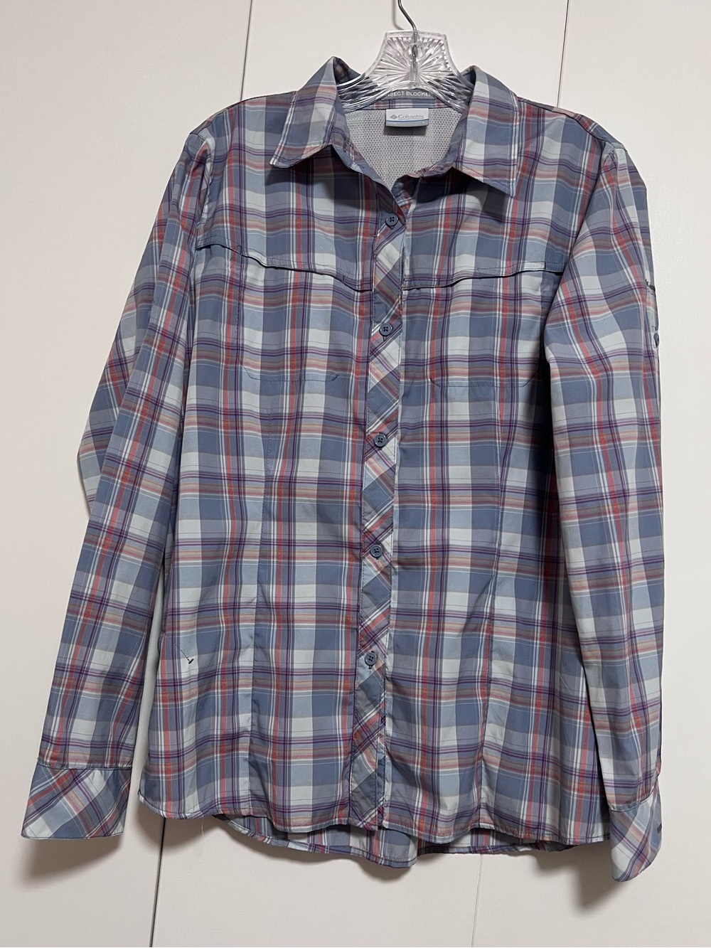 Columbia Women's Insect Blocker Bug Shield Plaid Long Sleeve Button Up Shirt